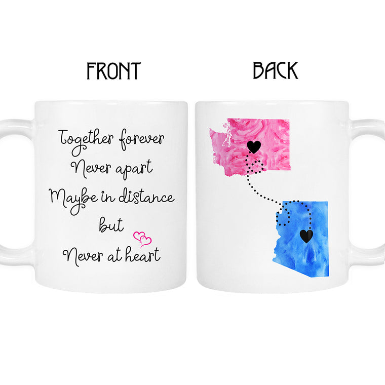 Together Personalized Long Distance State Mug