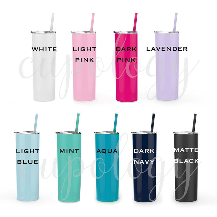 Personalized Skinny Tumbler Water Bottle Color Selection