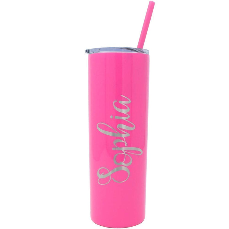 Personalized Name Skinny Tumbler Water Bottle 20 oz
