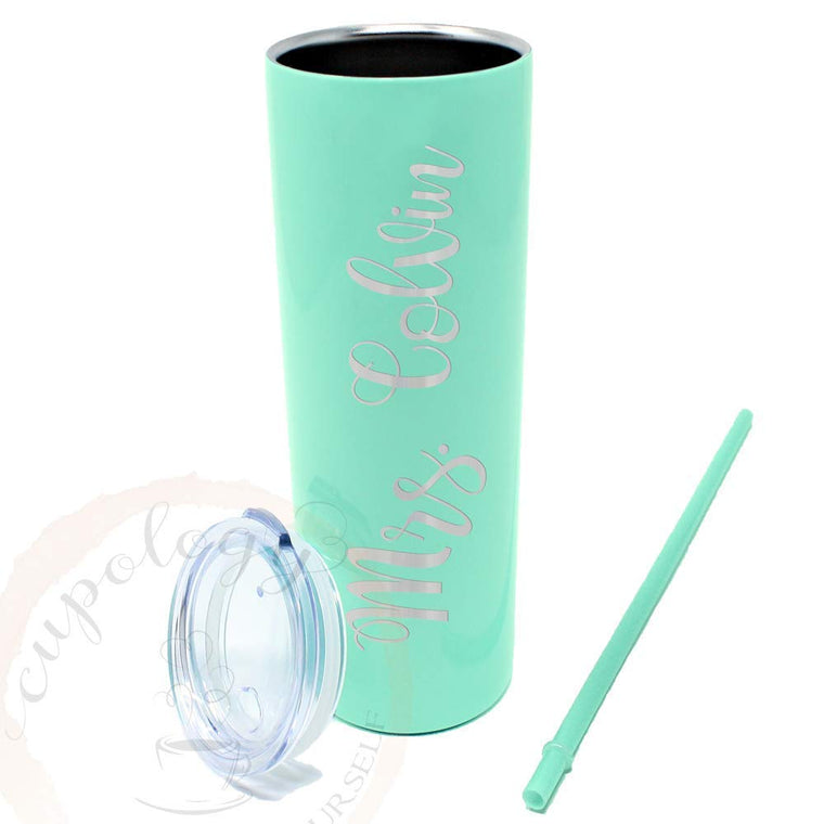Personalized Teacher Skinny Tumbler Water Bottle 20 oz