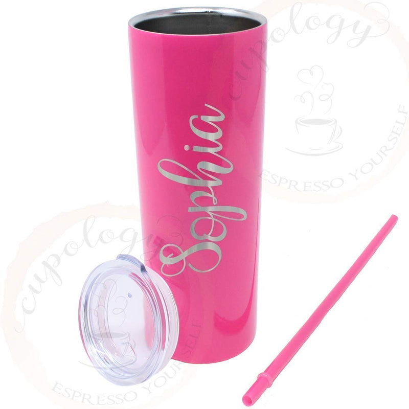 Personalized Name Skinny Tumbler Water Bottle 20 oz