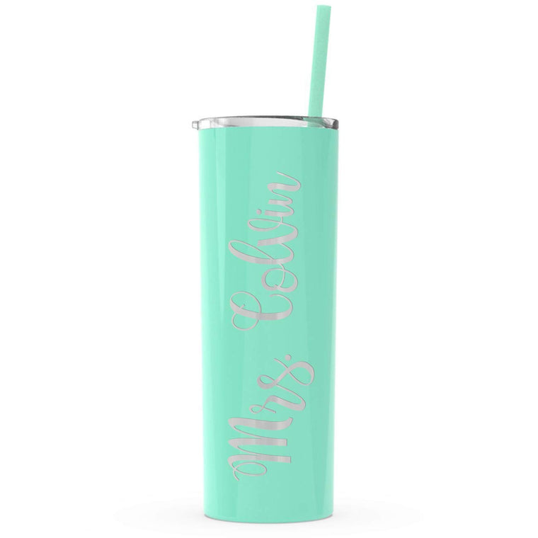 Personalized Teacher Skinny Tumbler Water Bottle 20 oz