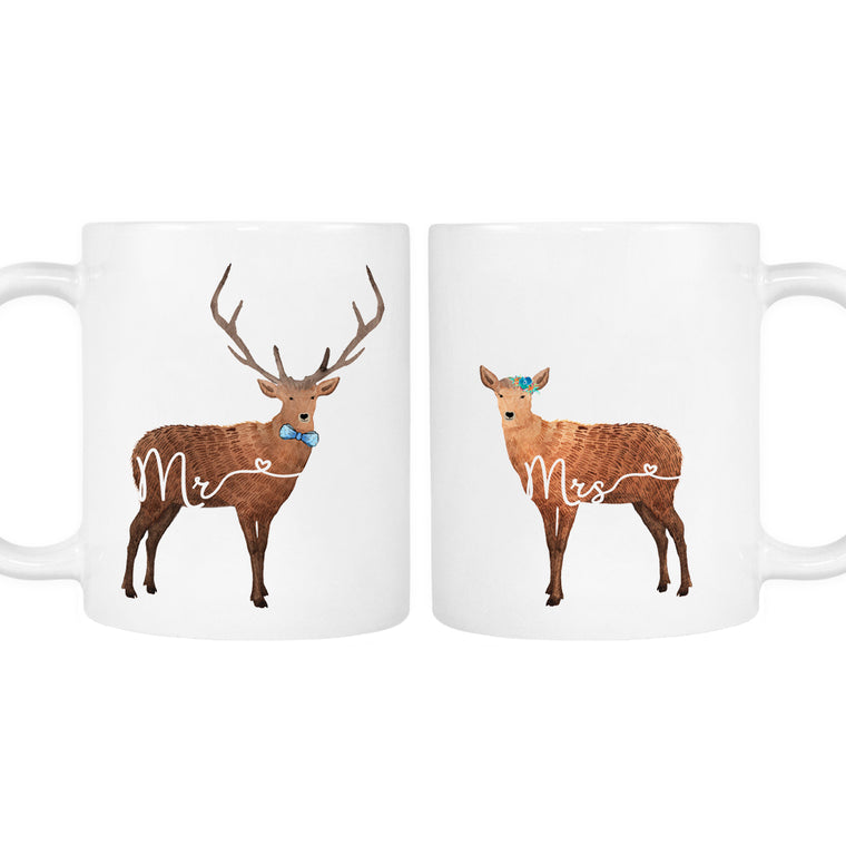 Mr and Mrs Deer Mug 2 Mug Set