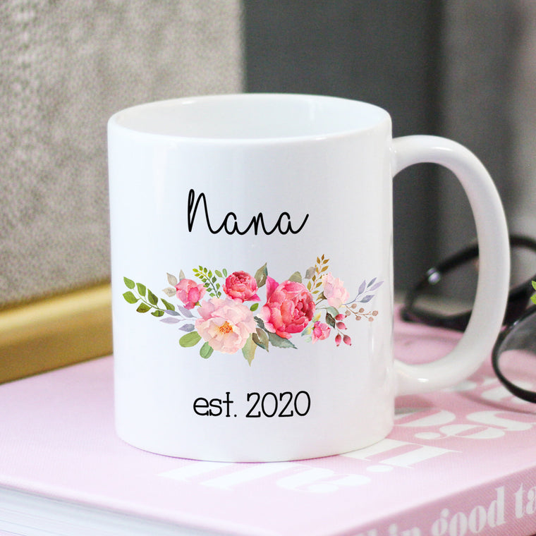 Grandma Mug, Custom Personalized Name and date, Mimi, Gigi, Nana, Abuela, New Grandma, Grandma Gift, Gifts for Grandma