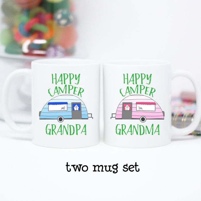 Grandma and Grandpa Happy Campers Mug Set