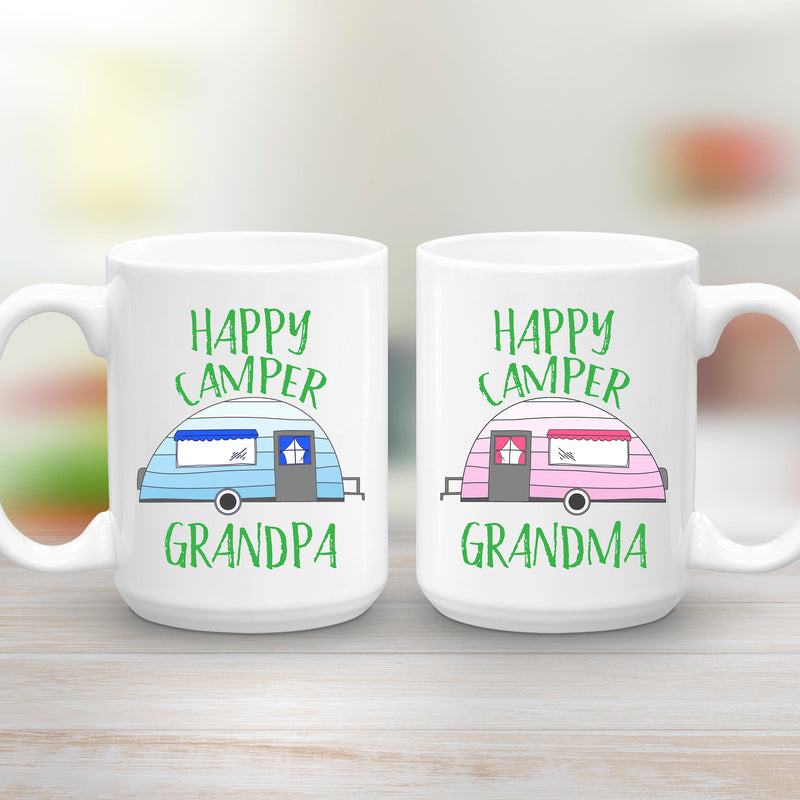 Grandma and Grandpa Happy Campers Mug Set