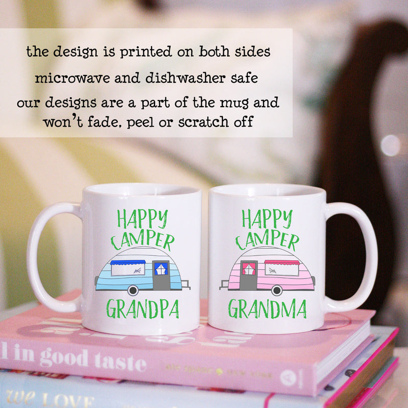 Grandma and Grandpa Happy Campers Mug Set