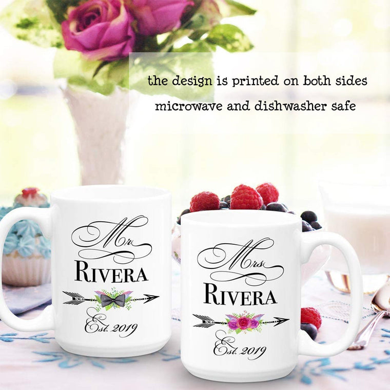 Personalized Mr and Mrs Mug Set