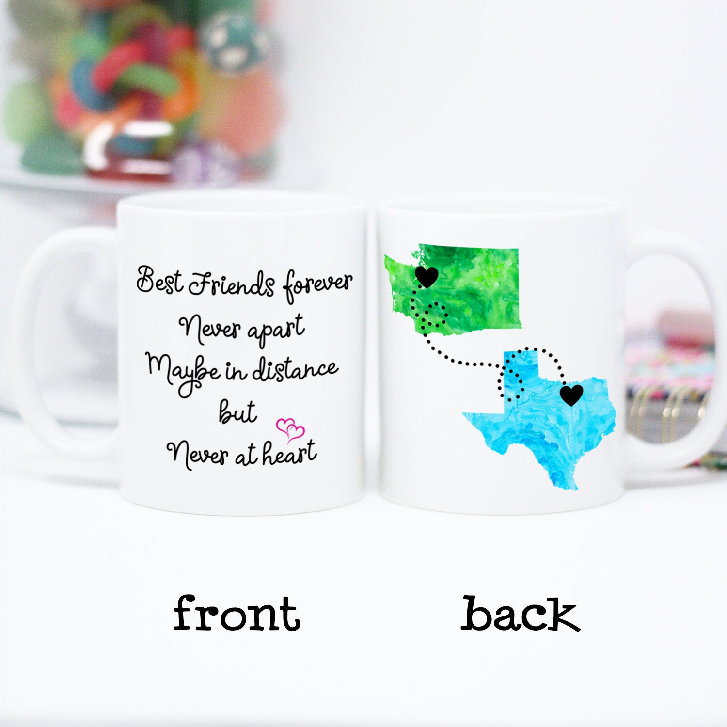 Best Friends Long Distance State Mug