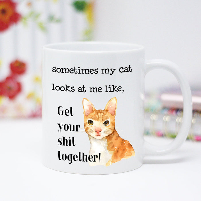 Funny cat ceramic coffee mug