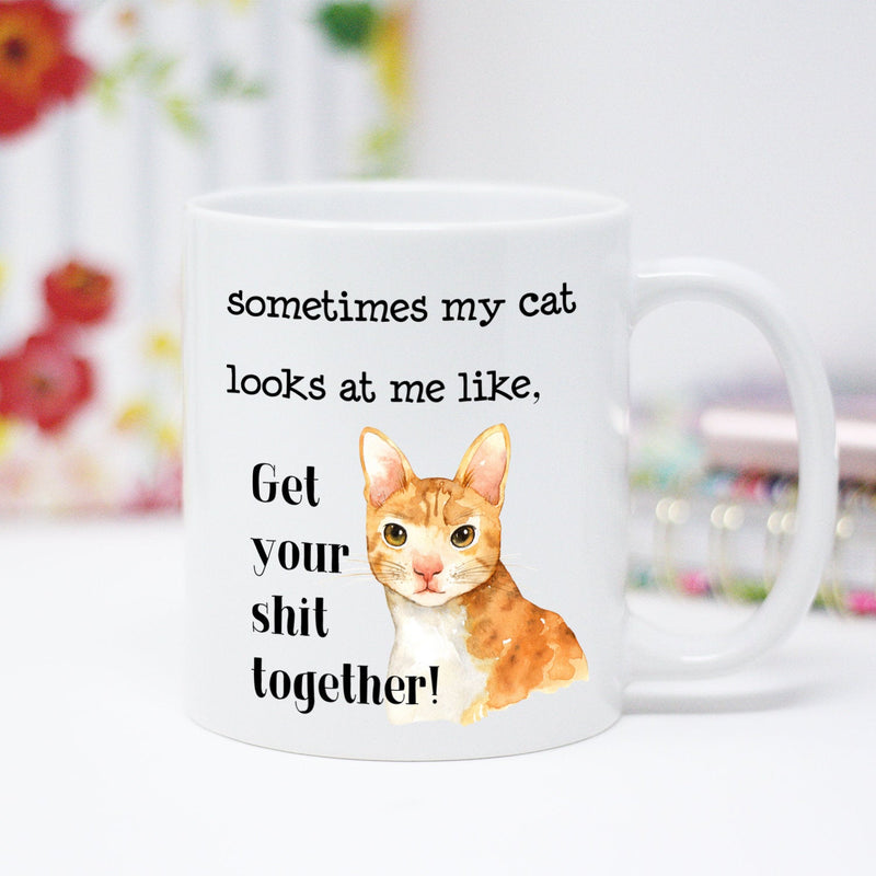 Funny cat ceramic coffee mug