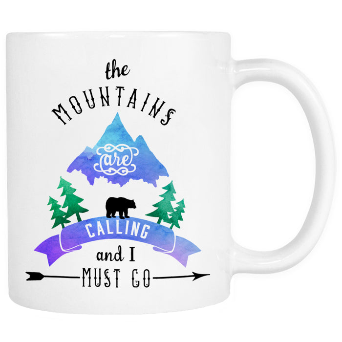 The Mountains are calling coffee mug