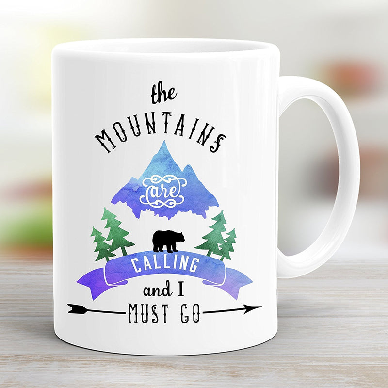 The Mountains are calling coffee mug